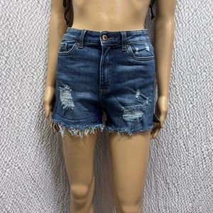 True Craft , High waisted , Dark distressed denim & non distress